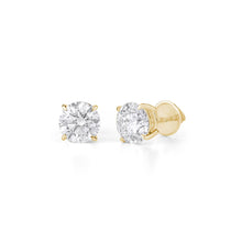 Classic Round Cut Diamond Earrings in 14K Yellow Earring Sarafa Bazar India