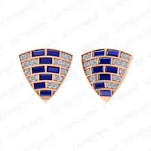 14K Rose Gold Diamond Pendant Set With Blue Baguette Sarafa Bazar India