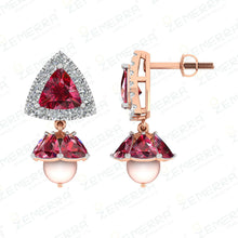 14K Drop Earrings with Real Diamonds Sarafa Bazar India