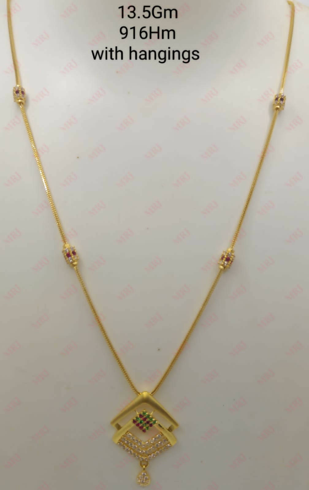 22kt CZ Chain Set Sarafa Bazar India