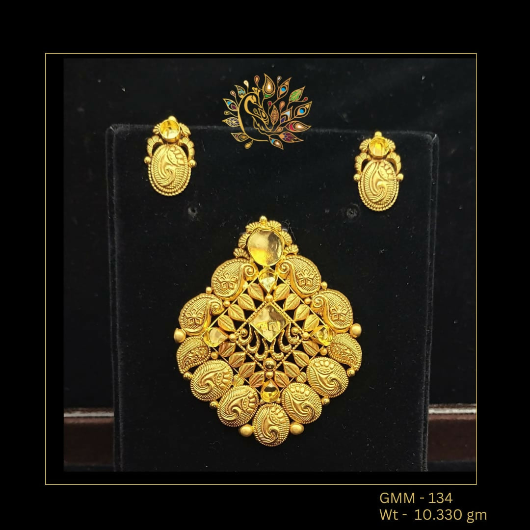 Antique Ghat Pendant Set Sarafa Bazar India