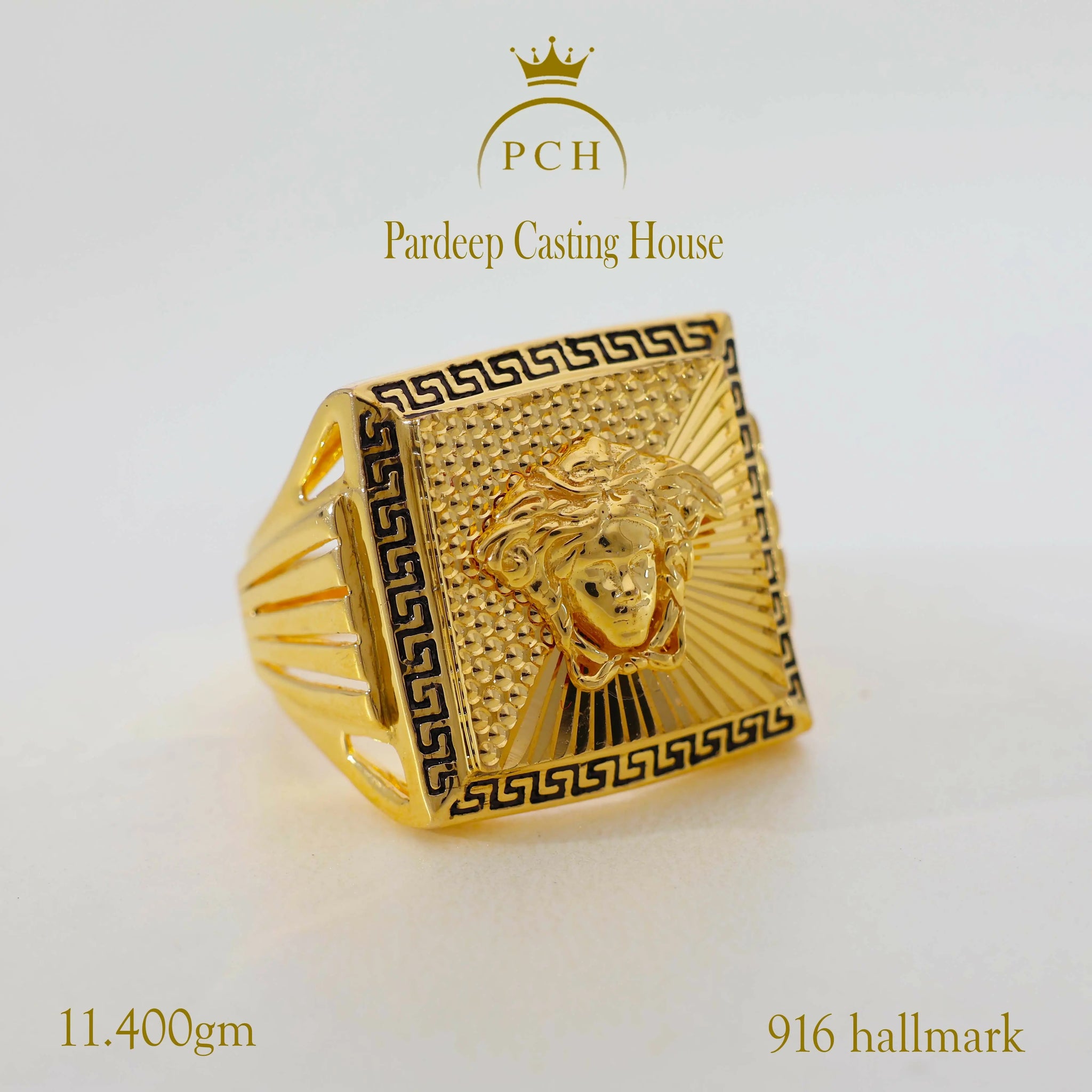 Versace Gents Gold Ring Sarafa Bazar India