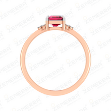 Stylish 14K Gold Ruby Emerald Stone Engagement Diamond Ring Sarafa Bazar India