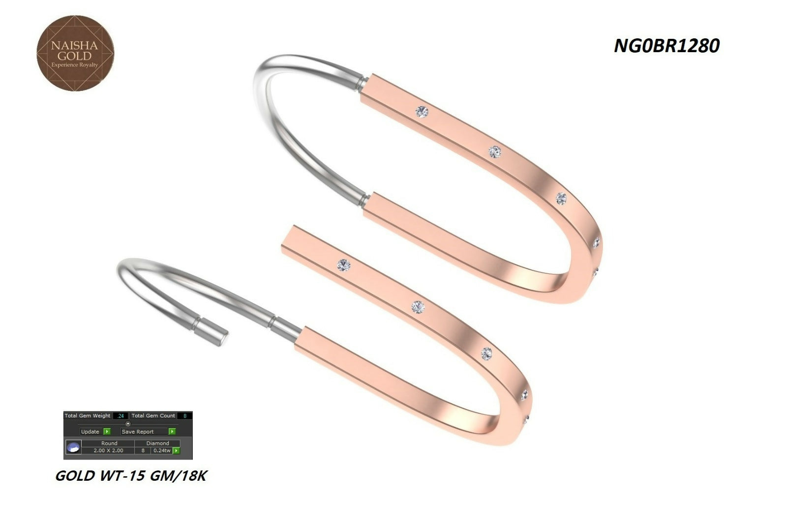 18kt Rose Gold Ladies Bracelets Sarafa Bazar India