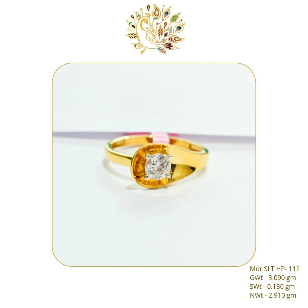 22kt CZ Stoneless Solitaire Rings Sarafa Bazar India