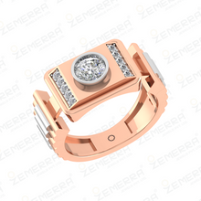 14K Rose Gold Diamond Men's Ring New Design Sarafa Bazar India