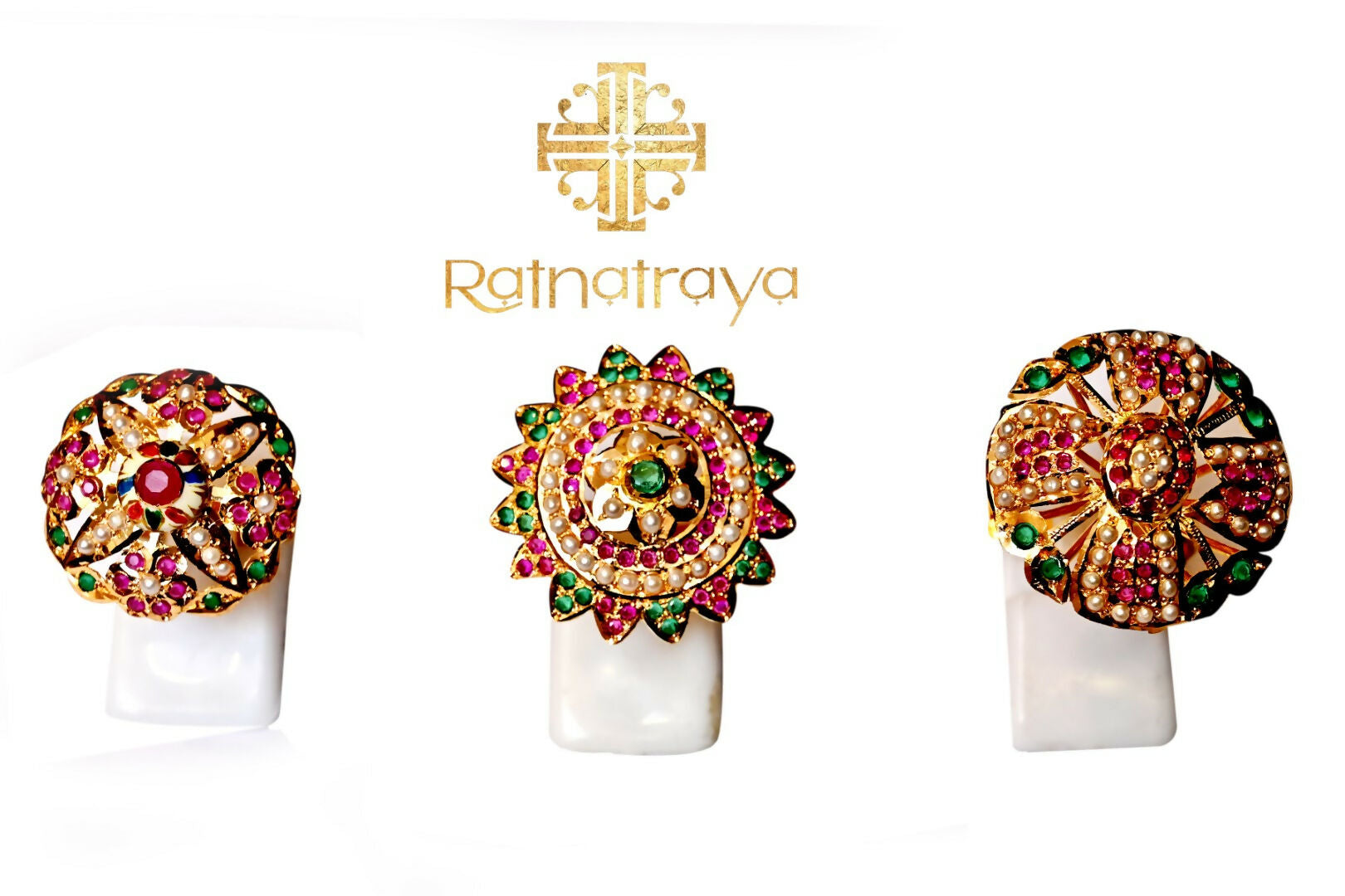 Jadau Ladies Rings Sarafa Bazar India