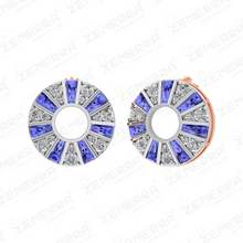 14K Rose Gold Diamond Circle Stud Earring For Her Sarafa Bazar India