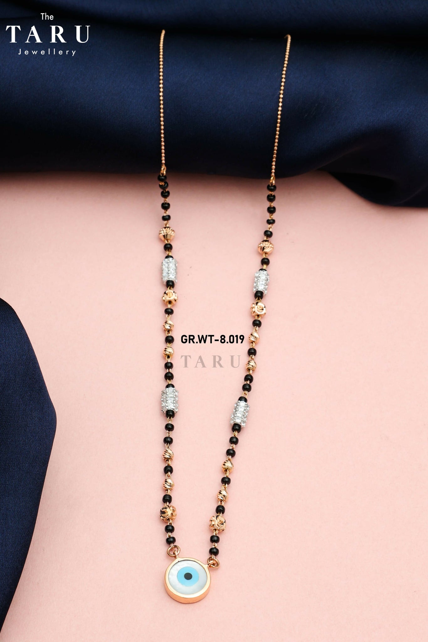 18kt Rose Gold Designer Mangalsutra Sarafa Bazar India