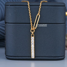 Lab-Grown Vertical Bar Diamond Pendant Sarafa Bazar India