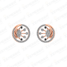 Stylish 14k Rose Gold Round Shape Diamond Pendant Sets Sarafa Bazar India