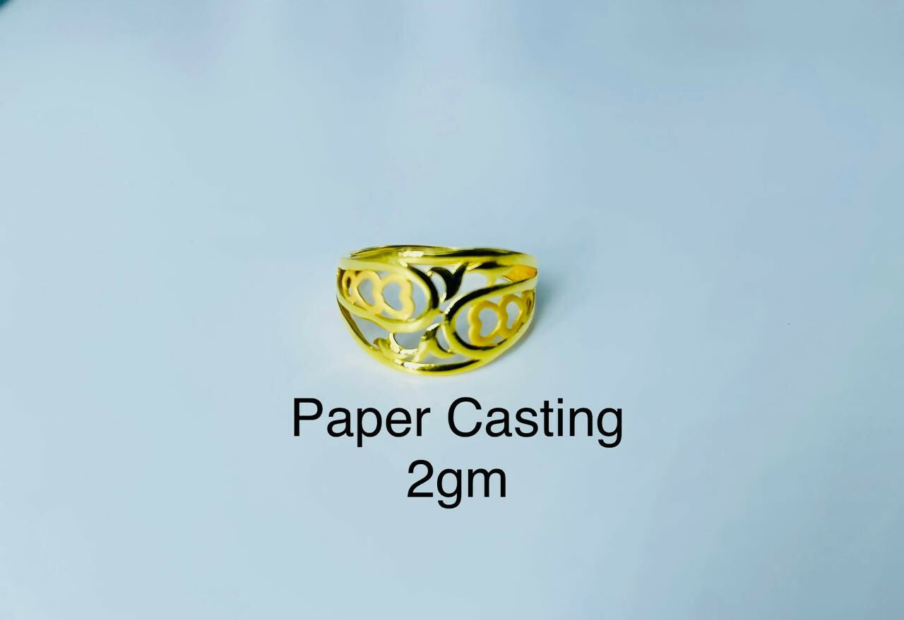 22kt Paper Casting Ladies Ring Sarafa Bazar India