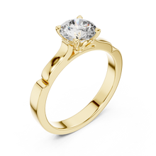 Round Cut Lab Grown Diamond Women's Ring 9Kt Yellow Gold LR-7 Sarafa Bazar India