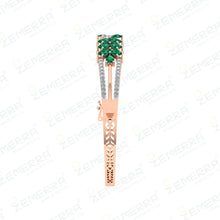 Elegant 14K Gold Diamond Bracelets With Green Pear Stone Sarafa Bazar India