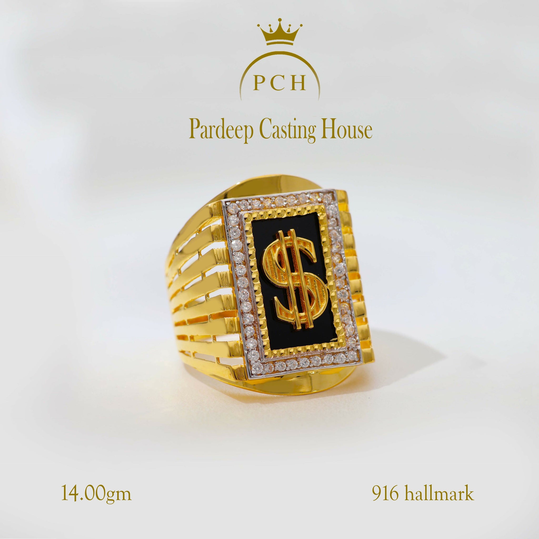 Dollar Logo Solitaire Ring Sarafa Bazar India