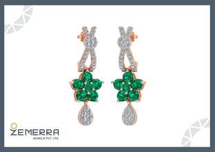 Women's Bali Earrings in 14KT Gold with Lab-grown Diamonds Sarafa Bazar India