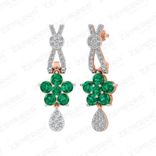 Women's Bali Earrings in 14KT Gold with Lab-grown Diamonds Sarafa Bazar India