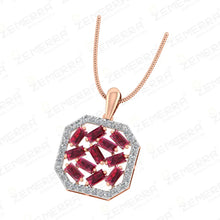 Women's Diamond Ruby Buguette Stone in 14K Gold Sarafa Bazar India