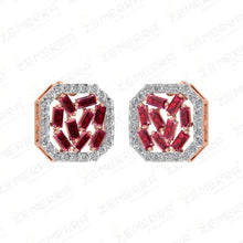 Women's Diamond Ruby Buguette Stone in 14K Gold Sarafa Bazar India