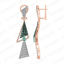 Women's Nutural Diamonds Dangle Earring in 14K Gold Sarafa Bazar India