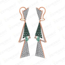 Women's Nutural Diamonds Dangle Earring in 14K Gold Sarafa Bazar India