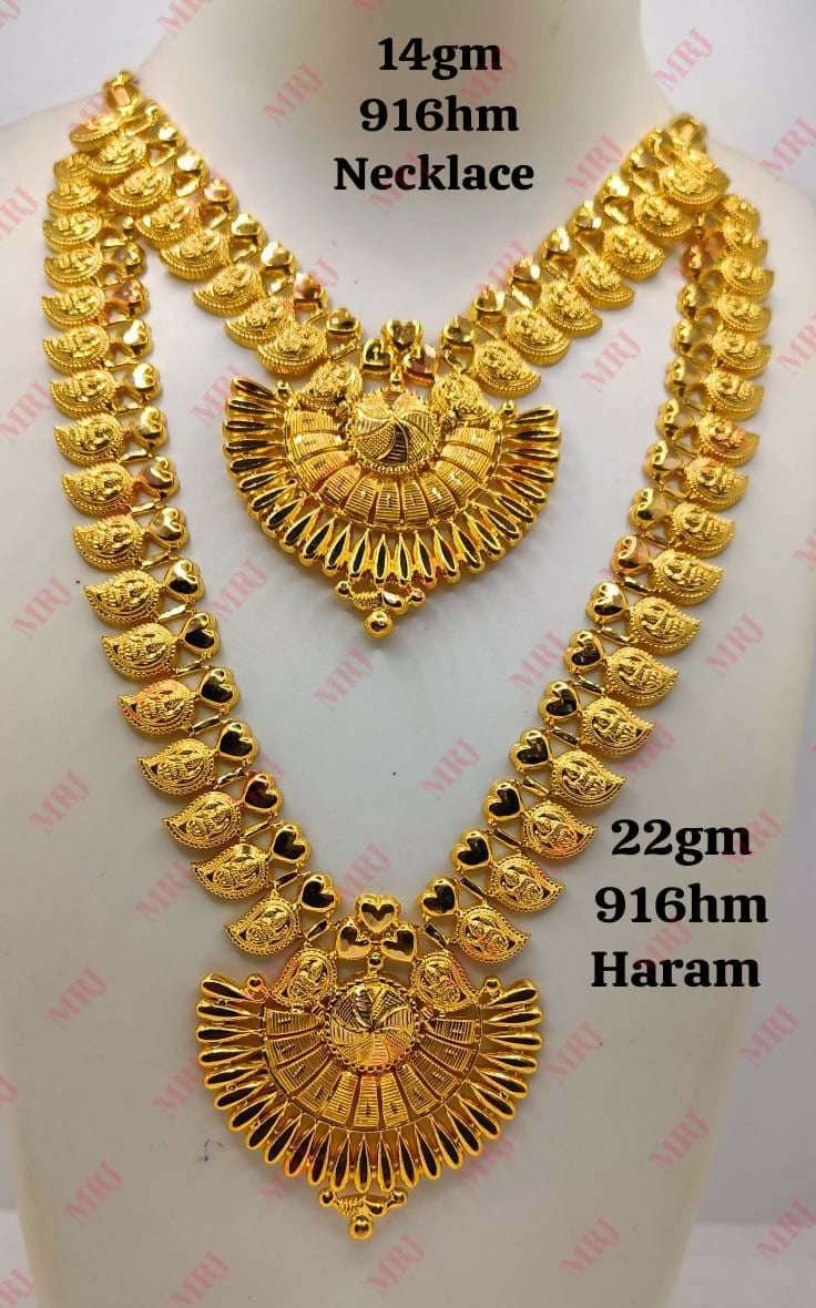 22kt Haaram and Necklace Combo Sets Sarafa Bazar India