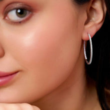 Inside Out Hoop Earrings in 14K White Gold Sarafa Bazar India