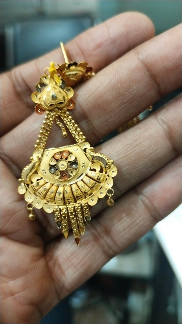 Gold Earrings Sarafa Bazar India