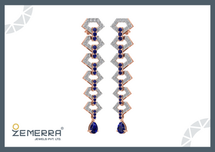 Stylish 14K Gold Diamond Dangler Earring For Women