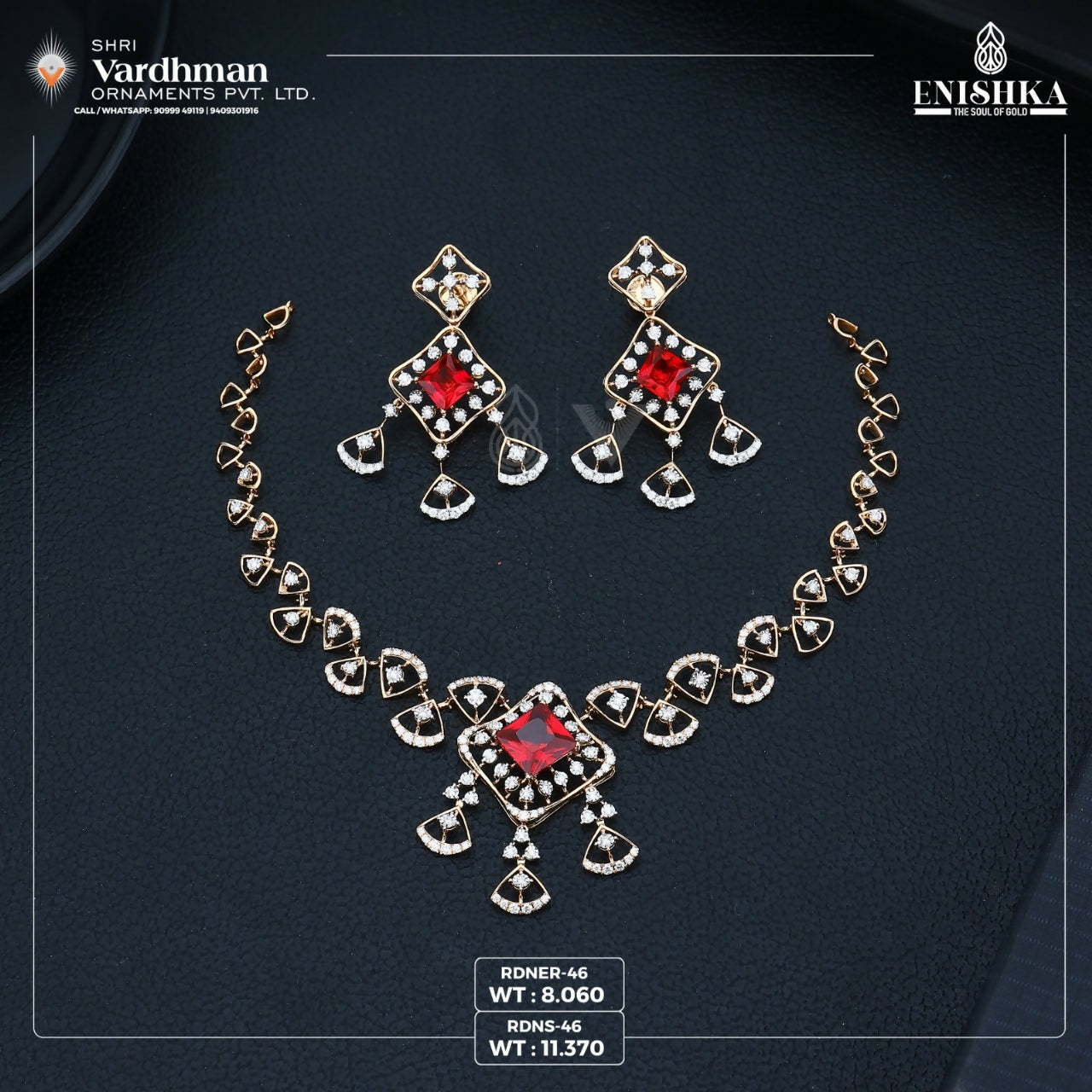 Rose Gold Necklace Sarafa Bazar India