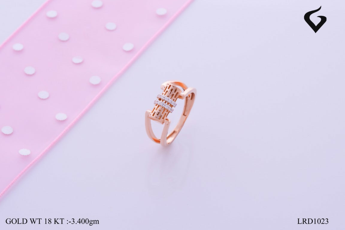 Rose Gold Ladies Ring Sarafa Bazar India