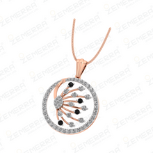 Stylish 14k Rose Gold Round Shape Diamond Pendant Sets Sarafa Bazar India