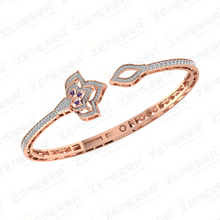 Dazzling Diamond Floral Patterned Bracelet In 14K Gold Sarafa Bazar India