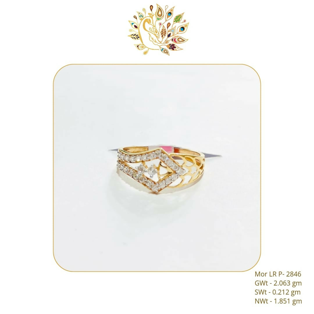 22kt Mor CZ Stoneless Ladies Ring Sarafa Bazar India