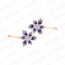 Classic 14K Gold Amethyst Kite Stone Diamond Bracelets Sarafa Bazar India