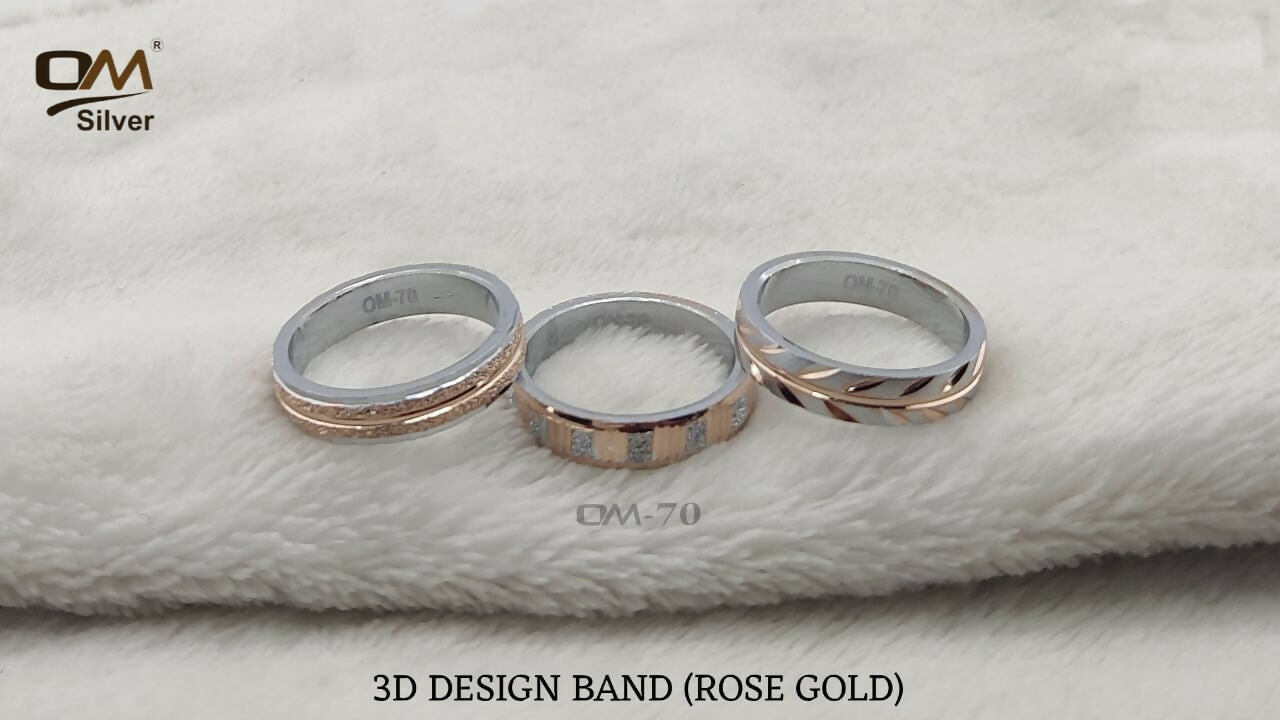 Silver Gold Plated 3D Design Band Sarafa Bazar India