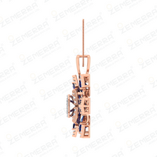 Unique 14K Rose Gold Blue Kite Cut Diamond Pendant Set Sarafa Bazar India