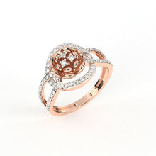 Round Diamond Rose Flower Design – Customize in 10K / 14K / 18K Gold – Premium Lab-Grown Diamond Jewelry Sarafa Bazar India