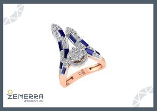 14K Rose Gold Luxury Rings & Real Diamonds Sarafa Bazar India