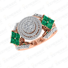 Hot-selling 14K Rose Gold Diamond Statement Cluster Ring Sarafa Bazar India