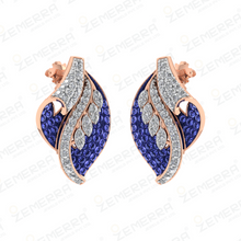 Stylish 14K Rose Gold Diamond Leaf Shape Pendant Set Design Sarafa Bazar India