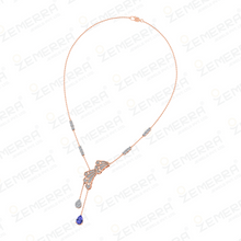 Dazzling Diamond Tanzanite Stone Drop Pendant in 14K Rose Gold Sarafa Bazar India