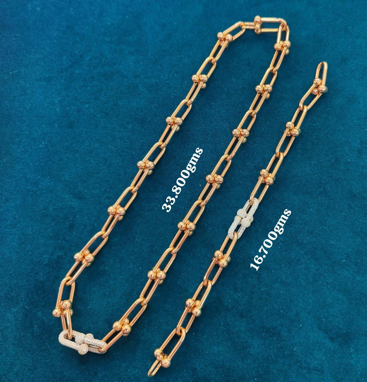 18kt Exclusive Italian Ladies Chain & Bracelet Sarafa Bazar India