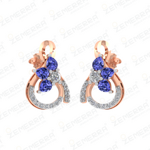 Dizzling Diamond Floral Pendant Set in14K Rose Gold Sarafa Bazar India