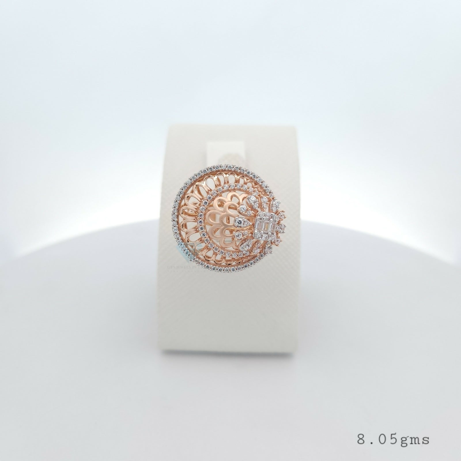 Rose Gold Ladies Ring Sarafa Bazar India