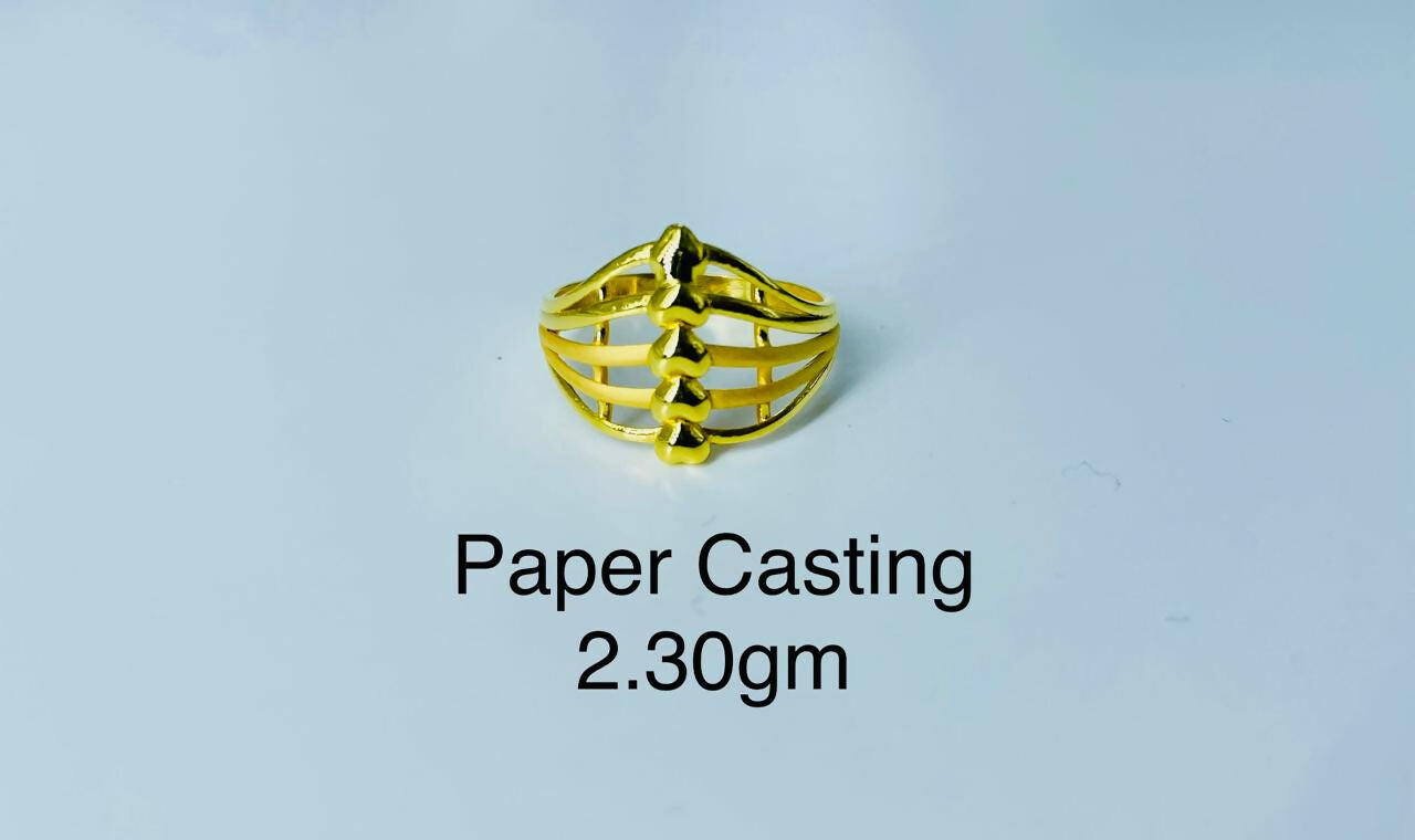 22kt Paper Casting Ladies Ring Sarafa Bazar India