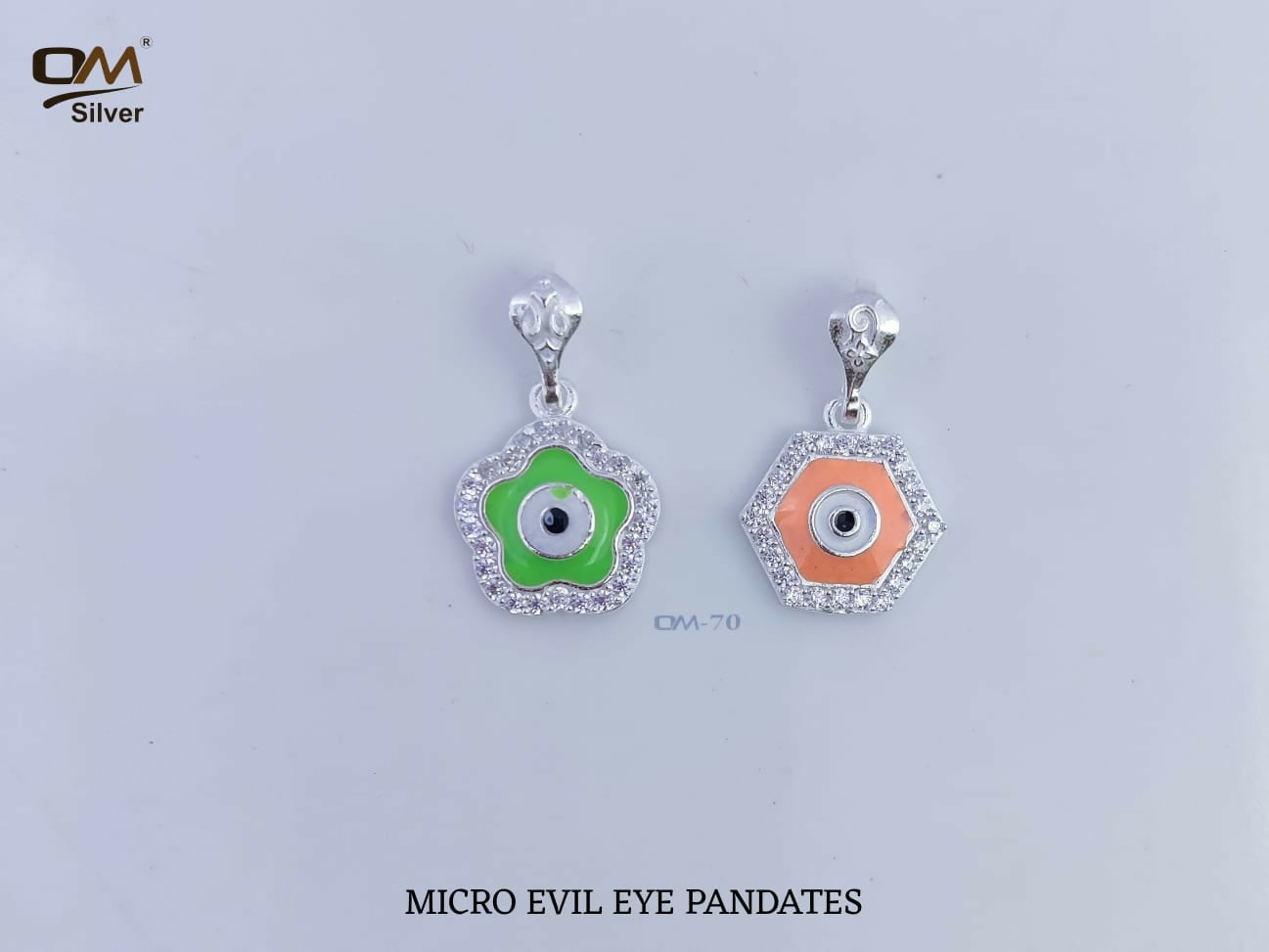 Silver Micro Evil Eye Pendants Sarafa Bazar India