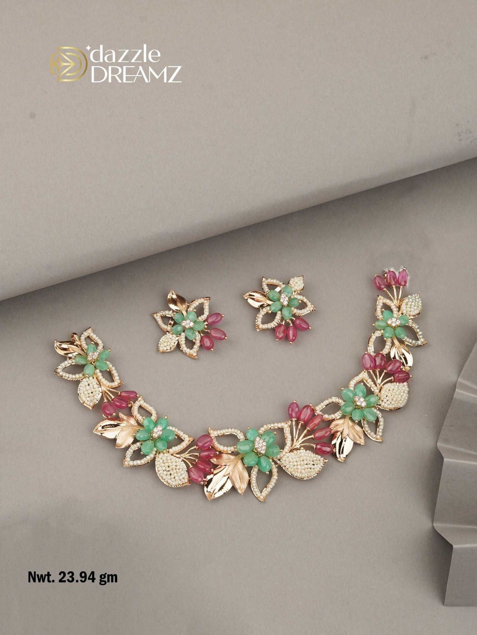 Rose Gold Necklace Sarafa Bazar India