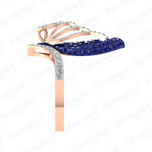 High Demand 14K Gold Diamond Large Leaf-Shaped Ring Design