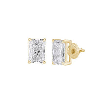 Radiant Cut Diamond Stud Earrings in 14K Yellow Gold Sarafa Bazar India